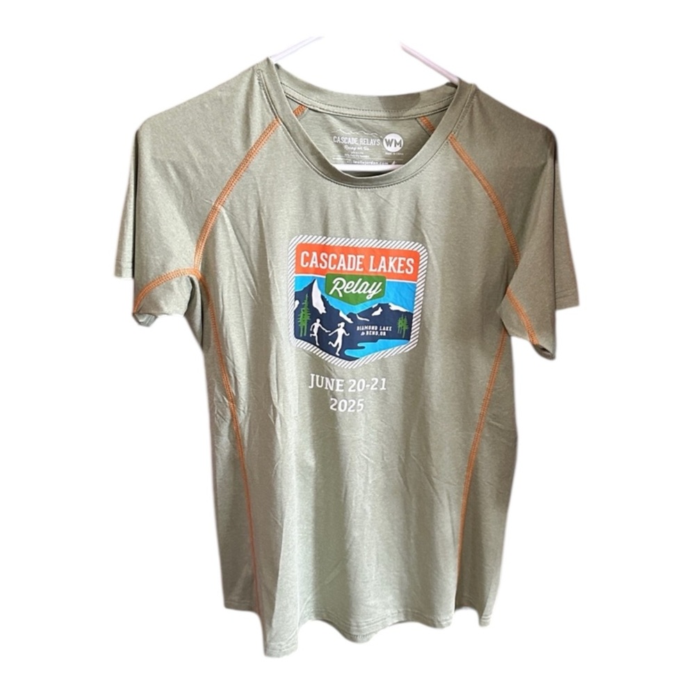 Leslie Jordon Ultra Lite Short Sleeve Green Cascade Lakes Relay Shirt. Brand New